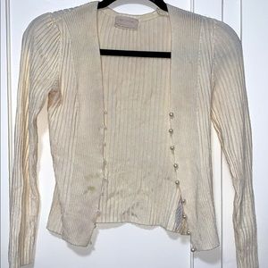 Digest, dreamiest little cardigan with delicate pearl closure buttons ☁️🤍